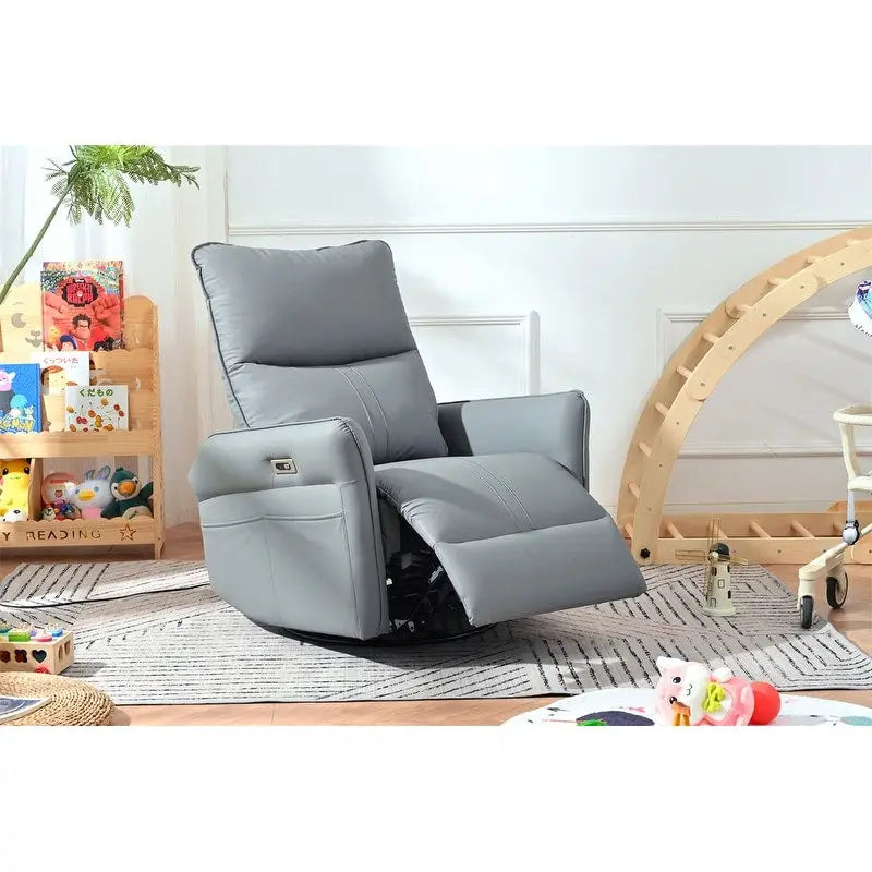 Elektrischer drehbarer Schaukel-Relaxsessel für Erwachsene, um 270° drehbarer Schaukel-Relaxsessel, elektrisch betriebener kleiner Relaxsessel fürs Wohnzimmer