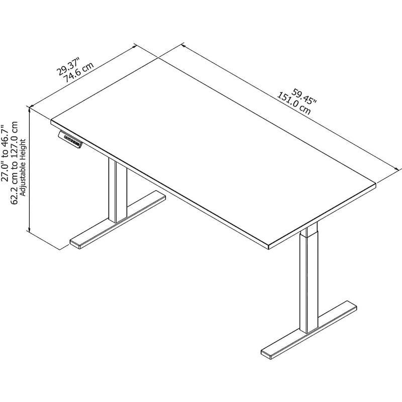 Bureau assis-debout électrique à hauteur réglable 60x30