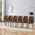 Set of 6 High Resilience Dining Chair with Metal Black Leg