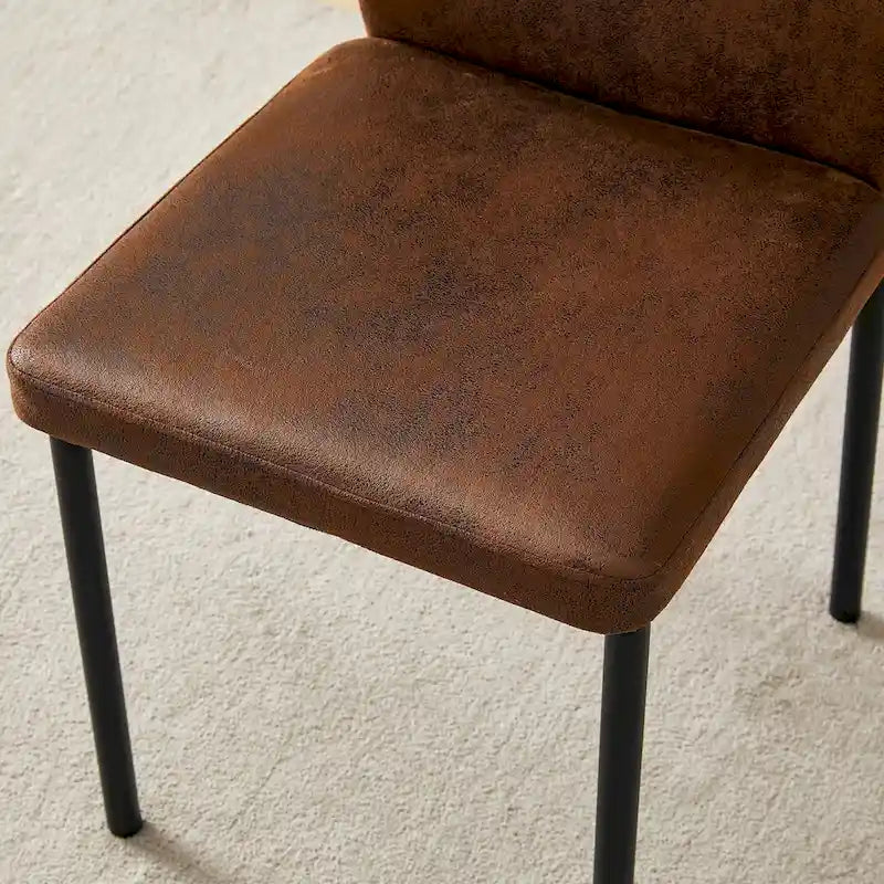 Set aus 6 Esszimmerstühlen mit schwarzen Metallbeinen