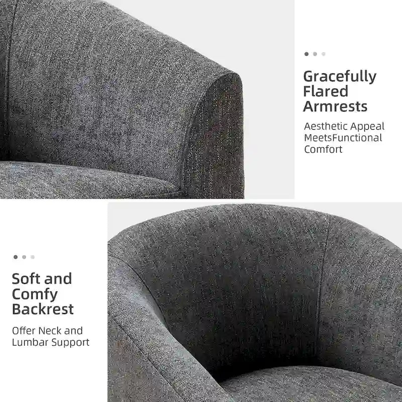 Moderner gepolsterter Clubsessel mit Drehfuß, 2er-Set