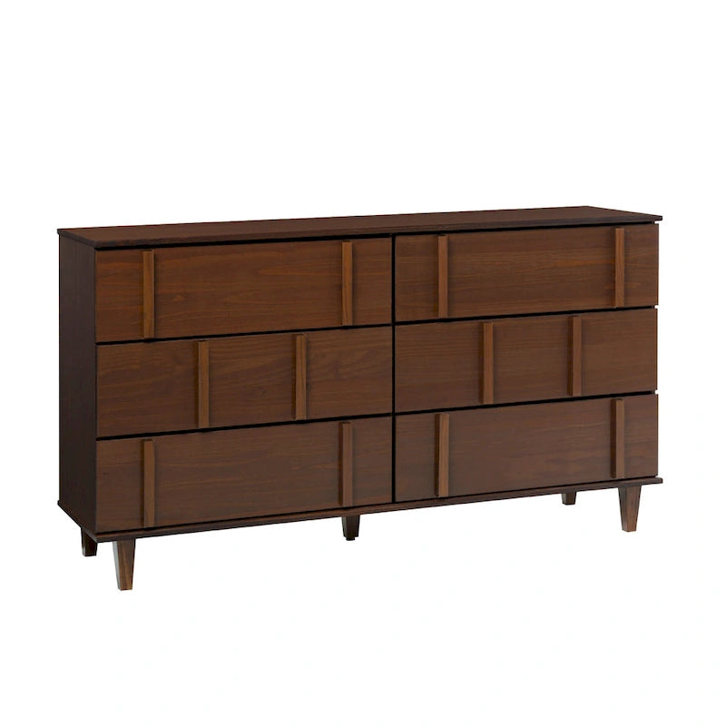 Detaillierte Kommode aus Massivholz im Mid-Century-Modern-Stil