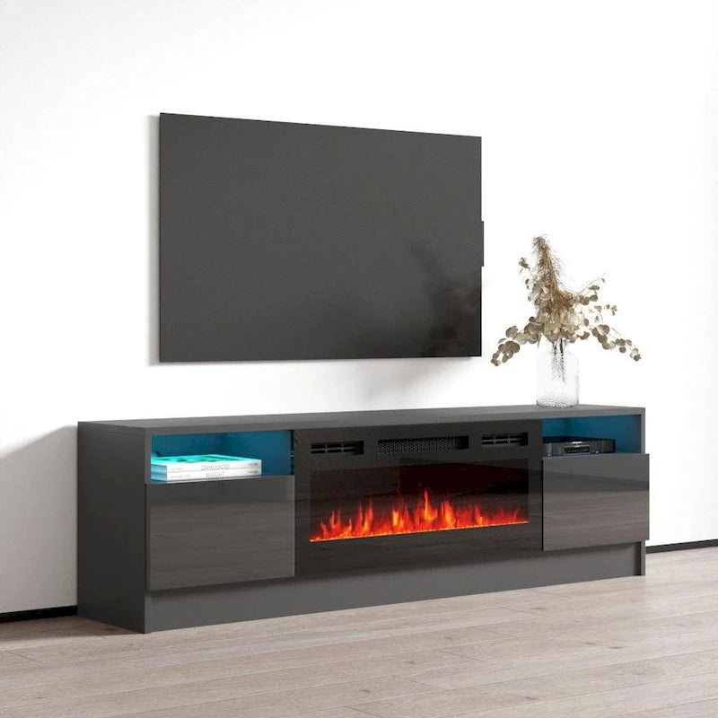 Mobile TV da 63" con camino elettrico
