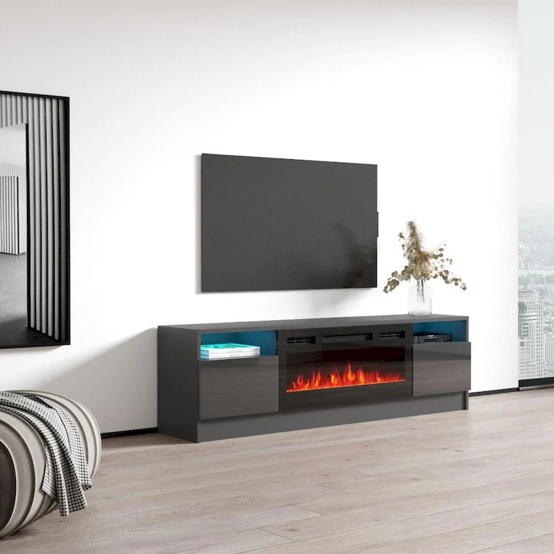 Mobile TV da 63" con camino elettrico