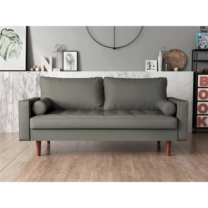 Sofa im Mid-Century-Modern-Stil aus Kunstleder
