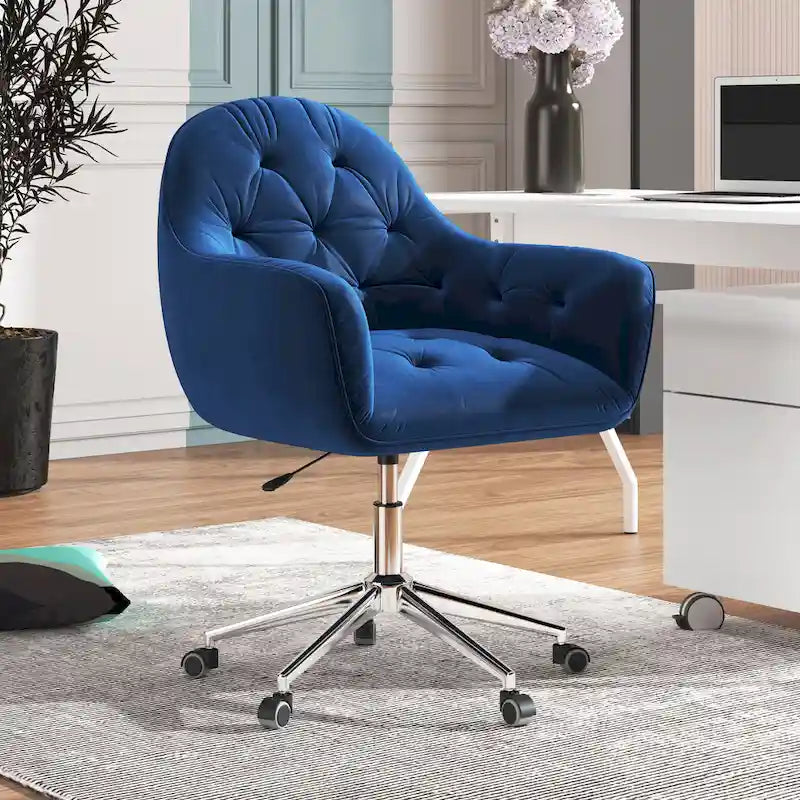 Verstellbarer, drehbarer Homeoffice-Stuhl mit Samtbezug