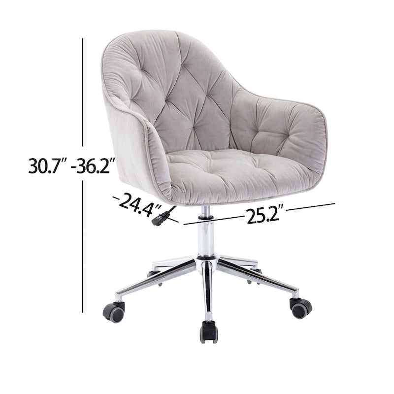 Verstellbarer, drehbarer Homeoffice-Stuhl mit Samtbezug