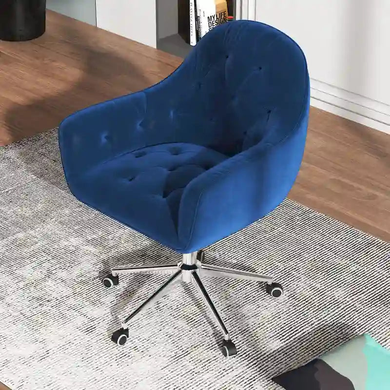 Verstellbarer, drehbarer Homeoffice-Stuhl mit Samtbezug