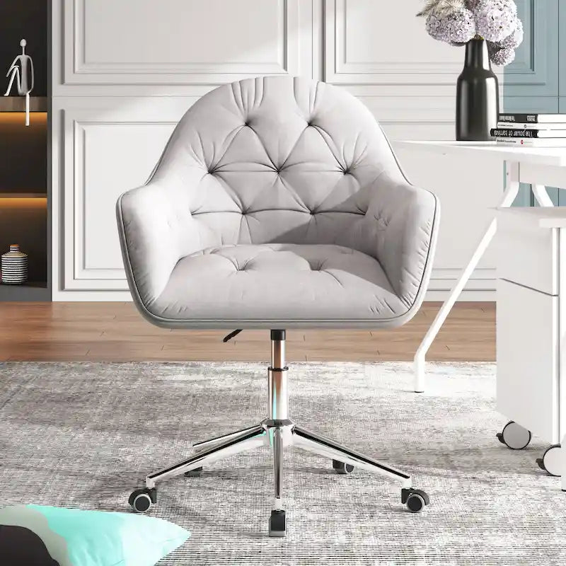 Verstellbarer, drehbarer Homeoffice-Stuhl mit Samtbezug