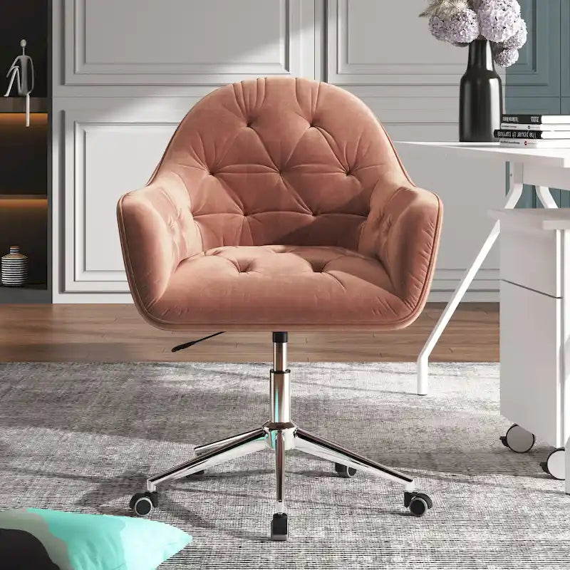 Verstellbarer, drehbarer Homeoffice-Stuhl mit Samtbezug