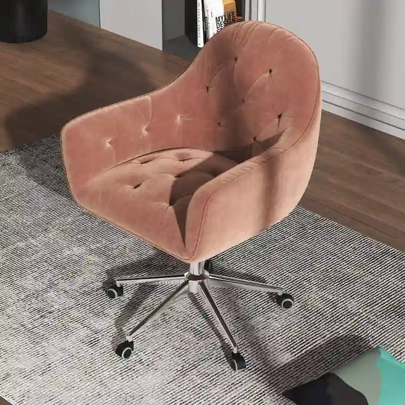 Verstellbarer, drehbarer Homeoffice-Stuhl mit Samtbezug