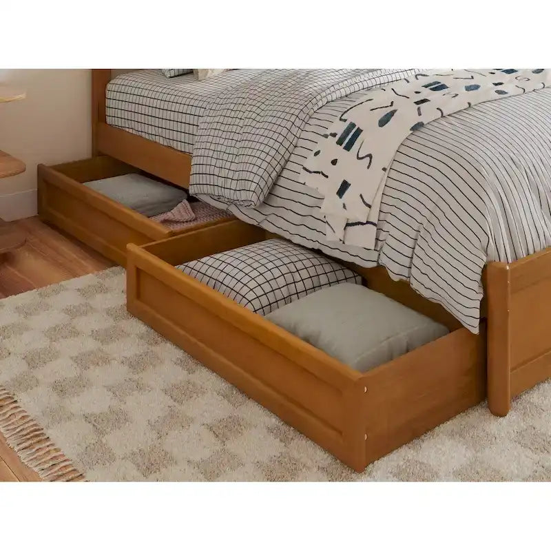 Cassetti contenitore sottoletto moderni di metà secolo per letti Queen-King-Twin XL