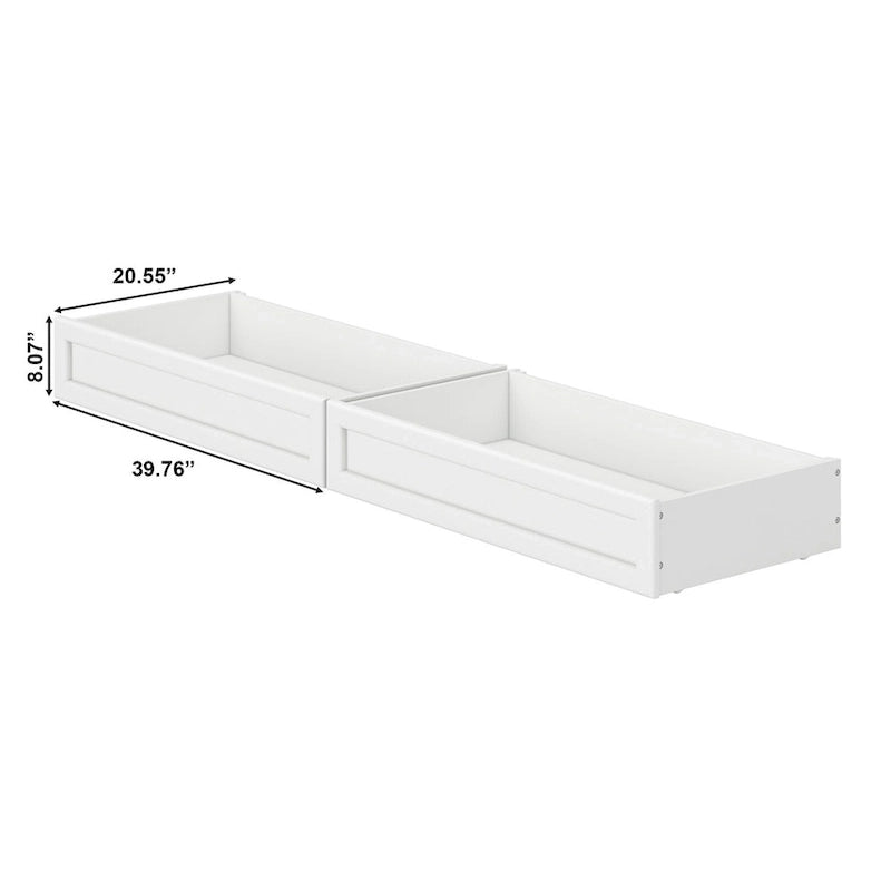 Cassetti contenitore sottoletto moderni di metà secolo per letti Queen-King-Twin XL
