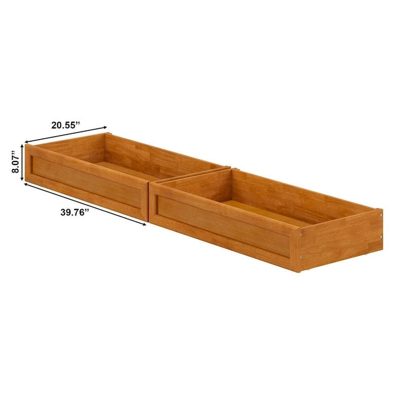 Cassetti contenitore sottoletto moderni di metà secolo per letti Queen-King-Twin XL