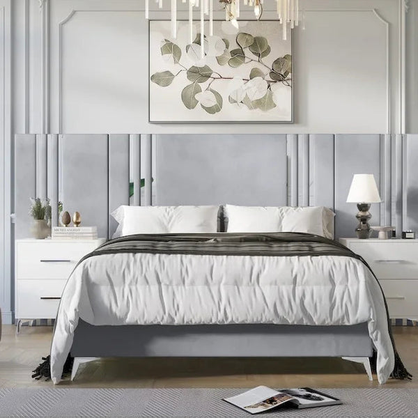 Letto a piattaforma imbottito
