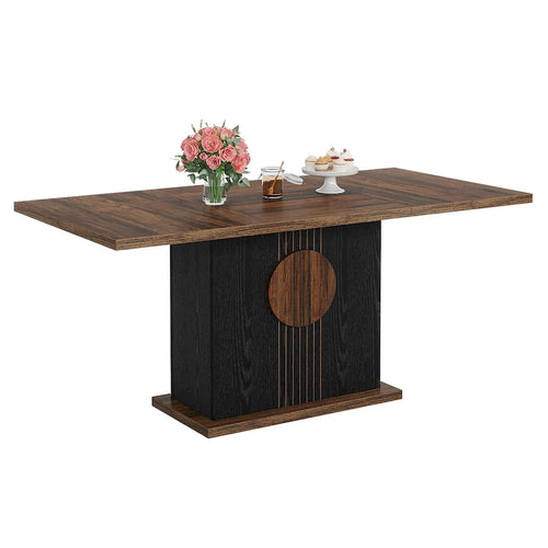 Rechteckiger Esstisch aus Holz, 55 Zoll, für Küche und Esszimmer