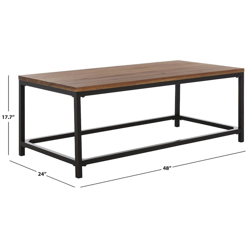 Tavolino da caffè con finitura in legno recuperato - 48" x 24" x 17.7"