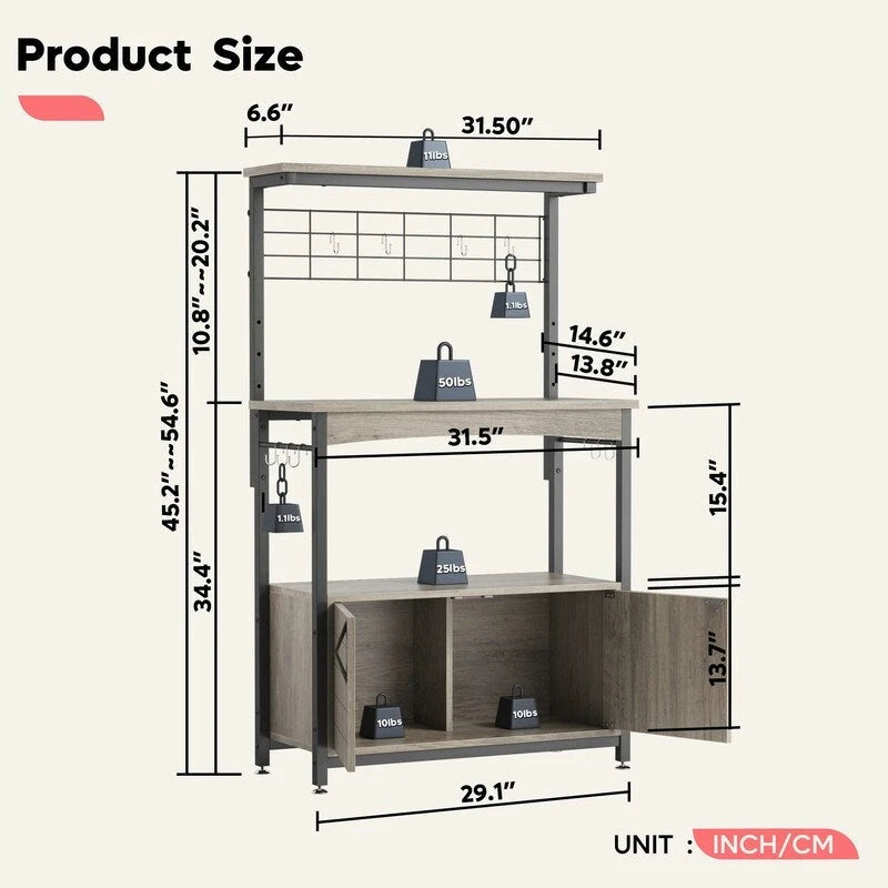 Průmyslová pojízdná police na kávu - 14.57D x 31.5W x 45.2H