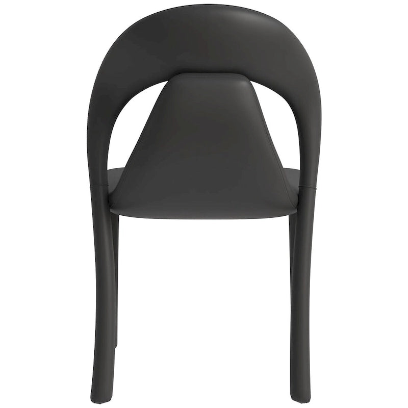 Sedia da pranzo moderna rivestita in ecopelle con struttura e gambe in acciaio