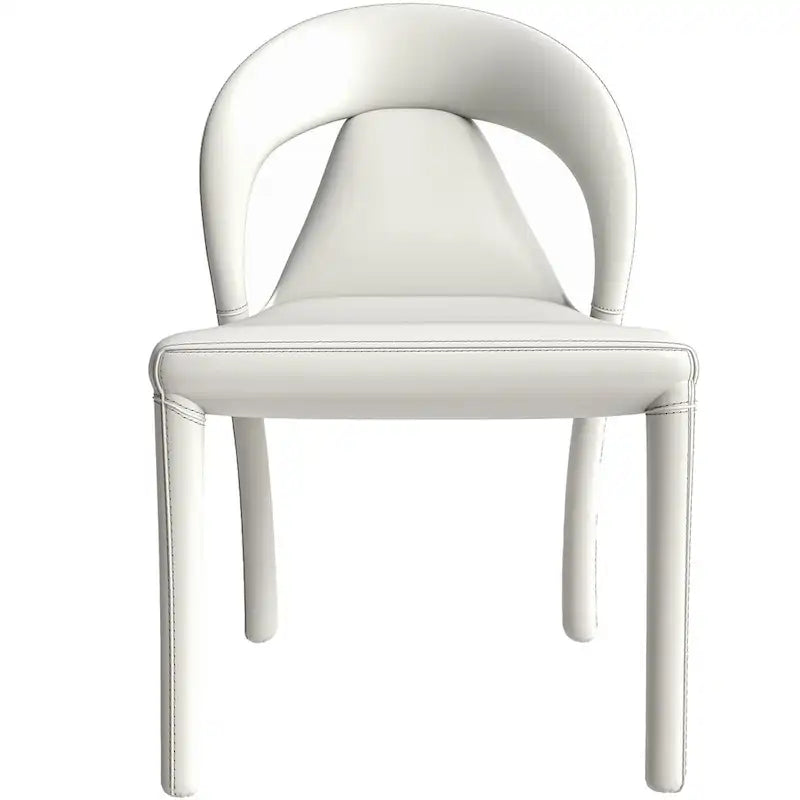 Sedia da pranzo moderna rivestita in ecopelle con struttura e gambe in acciaio