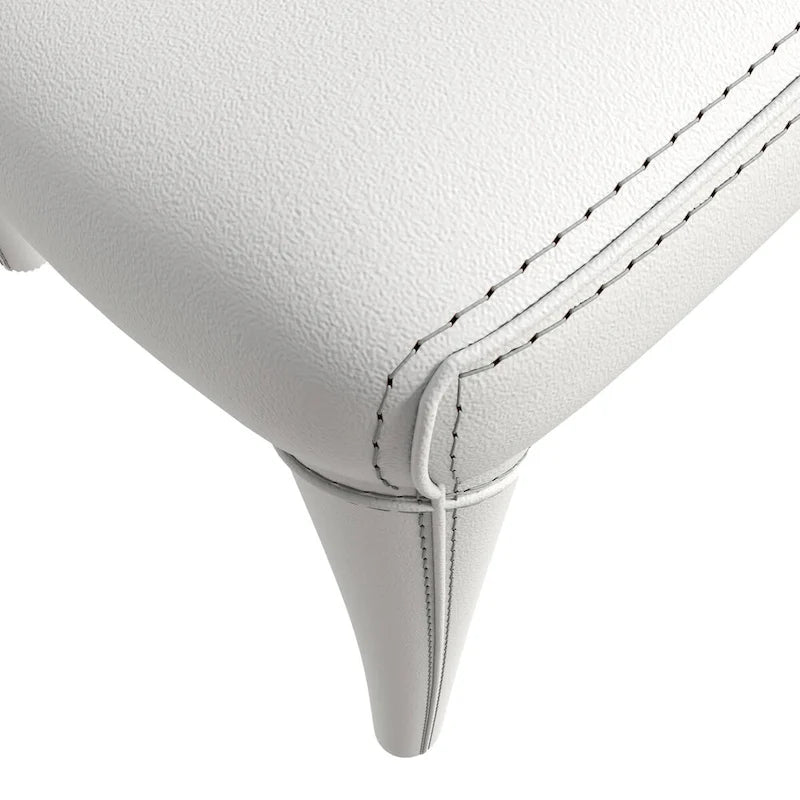 Sedia da pranzo moderna rivestita in ecopelle con struttura e gambe in acciaio