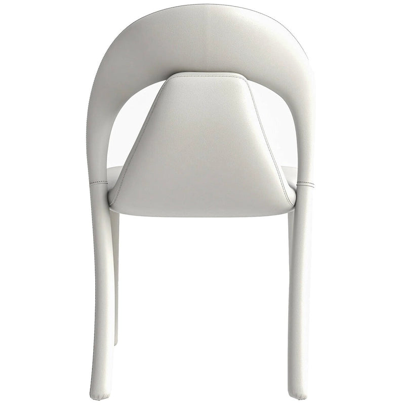 Sedia da pranzo moderna rivestita in ecopelle con struttura e gambe in acciaio