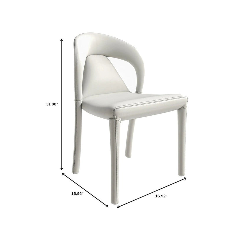 Sedia da pranzo moderna rivestita in ecopelle con struttura e gambe in acciaio