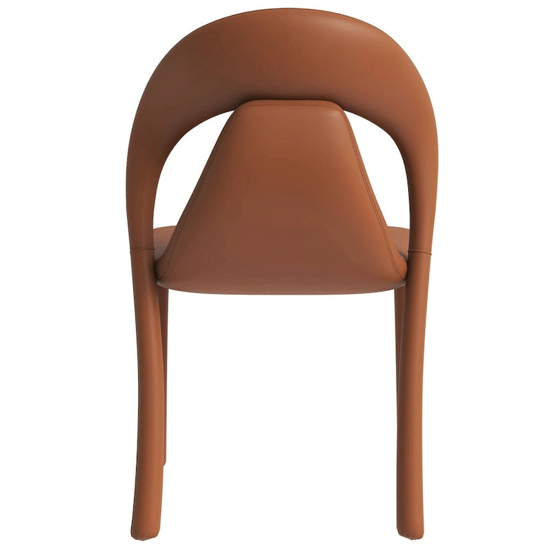 Sedia da pranzo moderna rivestita in ecopelle con struttura e gambe in acciaio