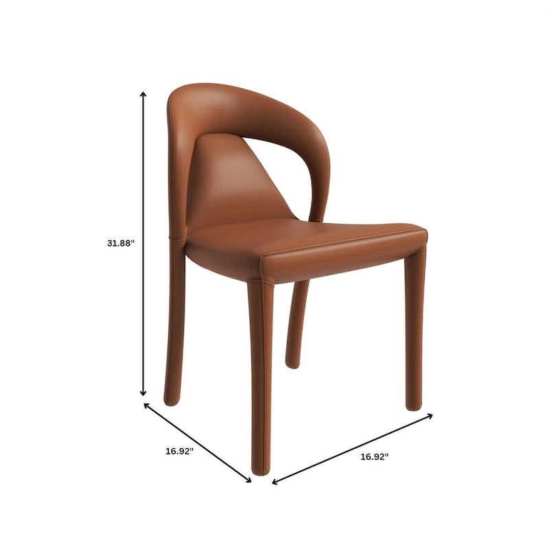 Sedia da pranzo moderna rivestita in ecopelle con struttura e gambe in acciaio