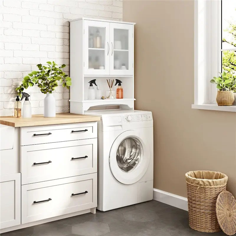 Badezimmer-Organizer über der Toilette, 2-türig, 1 offenes Fach