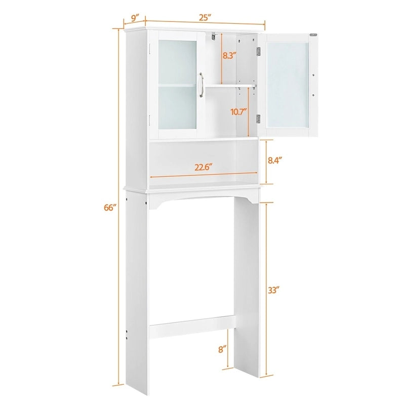 Badezimmer-Organizer über der Toilette, 2-türig, 1 offenes Fach
