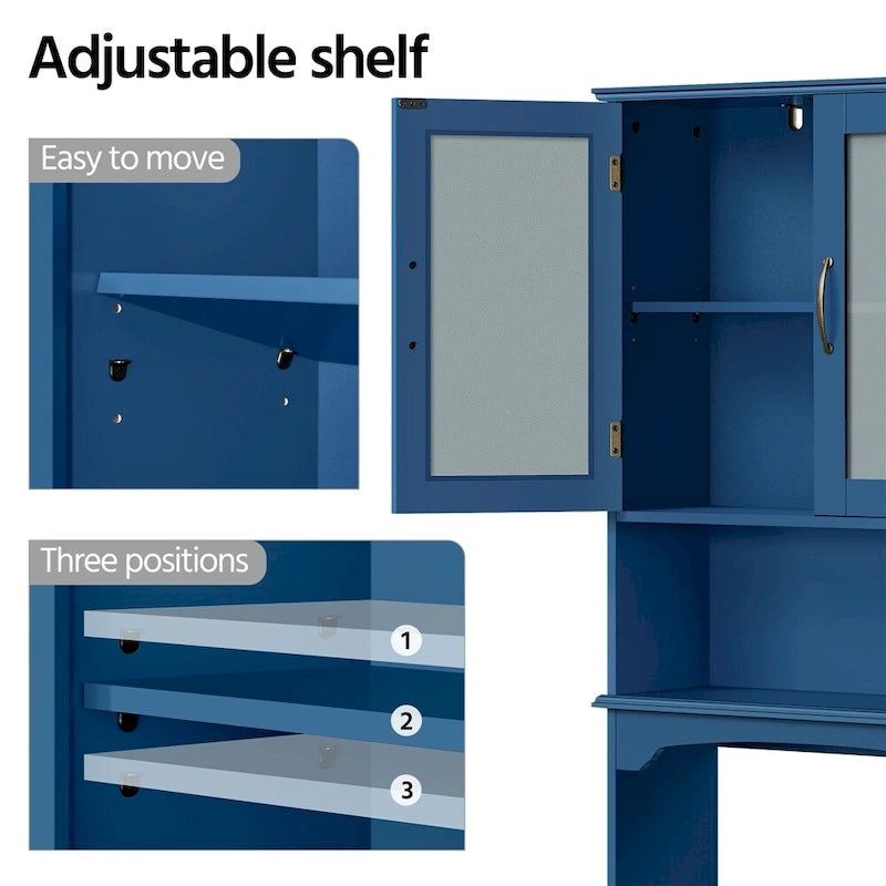 Badezimmer-Organizer über der Toilette, 2-türig, 1 offenes Fach