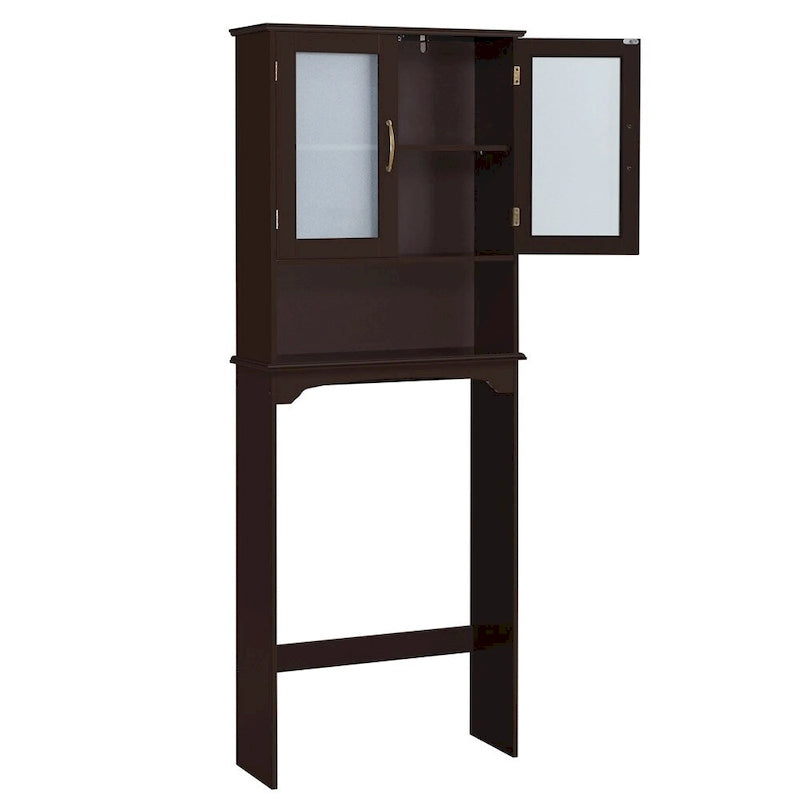 Badezimmer-Organizer über der Toilette, 2-türig, 1 offenes Fach